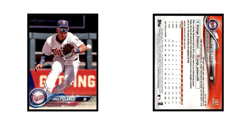 Jorge Polanco 2018 Topps #107 Minnesota Twins Baseball Card NM