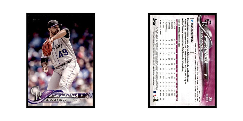 Antonio Senzatela 2018 Topps #85 Colorado Rockies Baseball Card NM