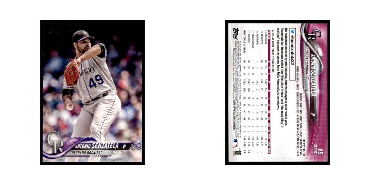 Antonio Senzatela 2018 Topps #85 Colorado Rockies Baseball Card NM
