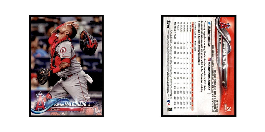 Martin Maldonado 2018 Topps #24 Los Angeles Angels Baseball Card NM