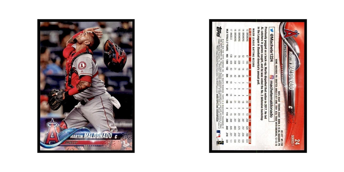 Martin Maldonado 2018 Topps #24 Los Angeles Angels Baseball Card NM