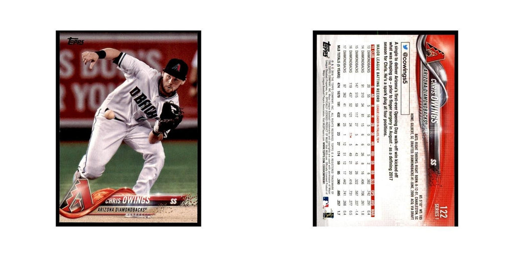 Chris Owings 2018 Topps #122 Arizona Diamondbacks Baseball Card NM