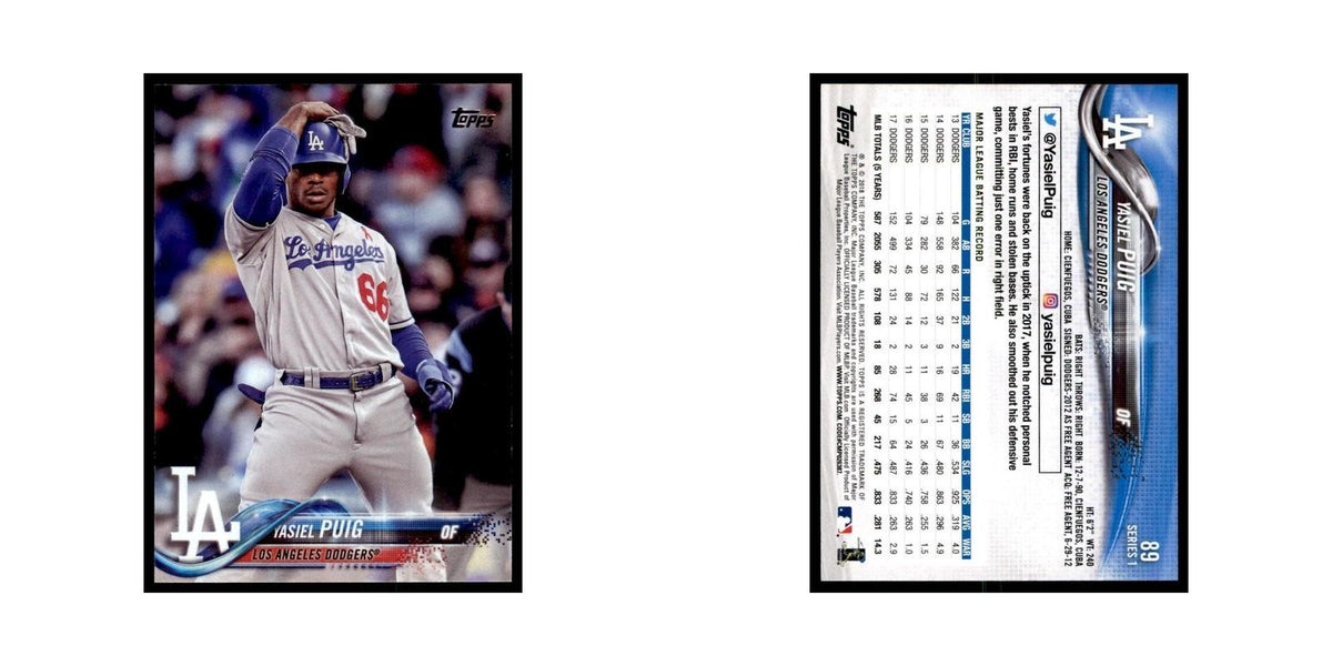 Yasiel Puig 2018 Topps #89 Los Angeles Dodgers Baseball Card NM
