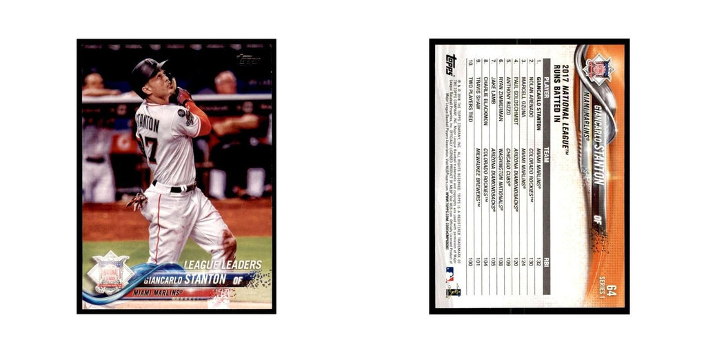 Giancarlo Stanton 2018 Topps #64 Miami Marlins Baseball Card NM
