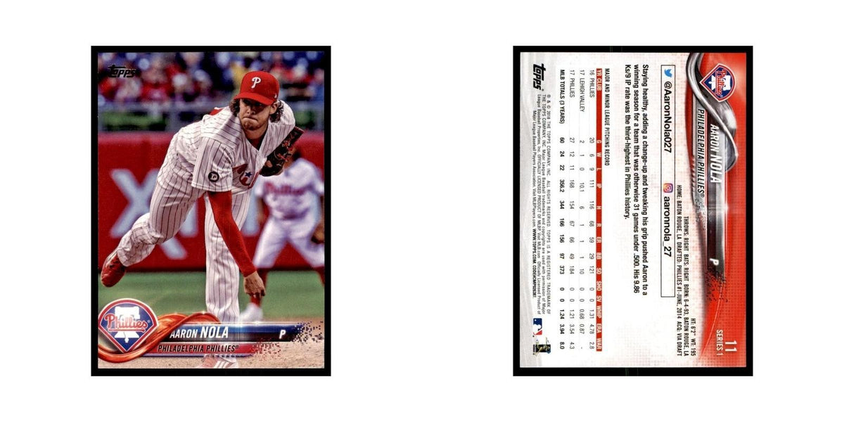 Aaron Nola 2018 Topps #11 Philadelphia Phillies Baseball Card NM