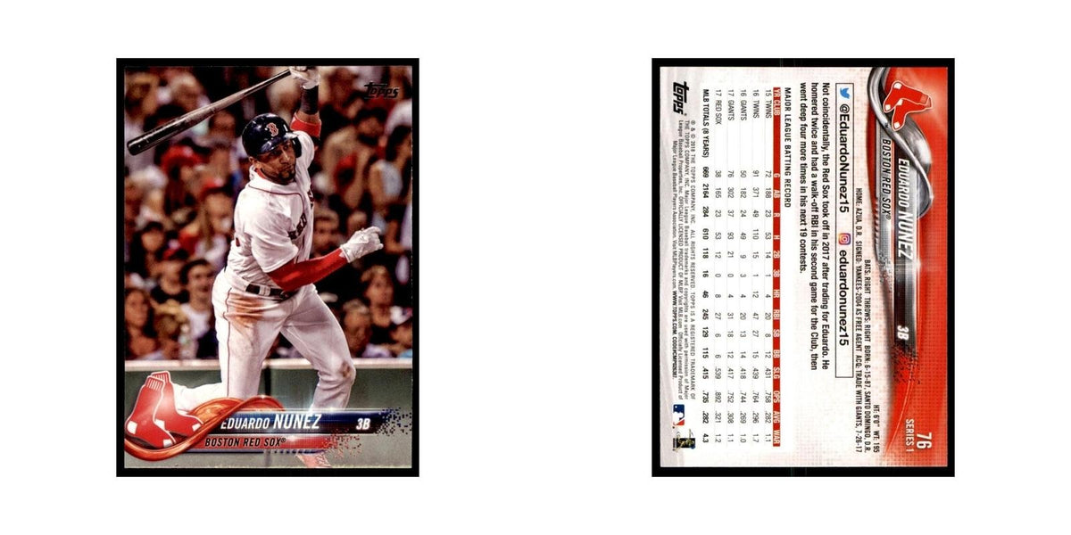 Eduardo Nunez 2018 Topps #76 Boston Red Sox Baseball Card NM