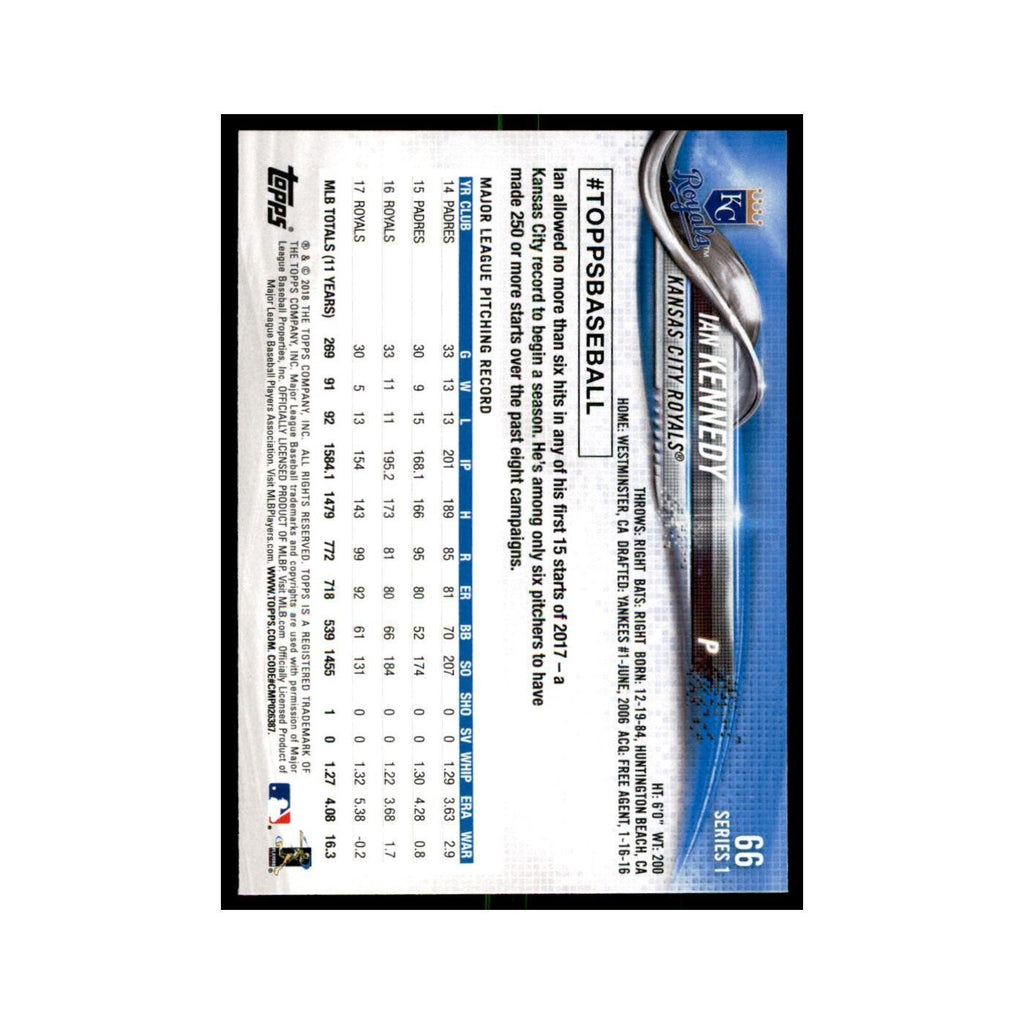 Ian Kennedy 2018 Topps #66 Kansas City Royals Baseball Card NM