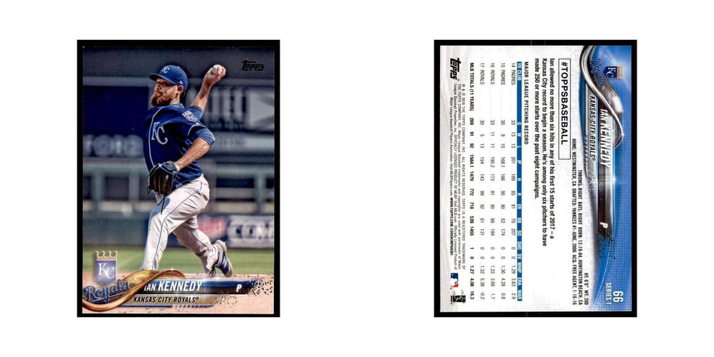 Ian Kennedy 2018 Topps #66 Kansas City Royals Baseball Card NM