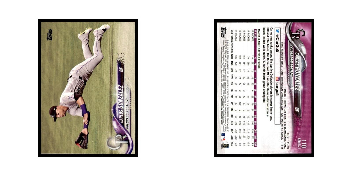 Carlos Gonzalez 2018 Topps #110 Colorado Rockies Baseball Card NM