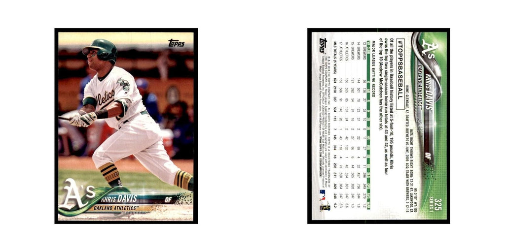 Khris Davis 2018 Topps #325 Oakland Athletics Baseball Card NM