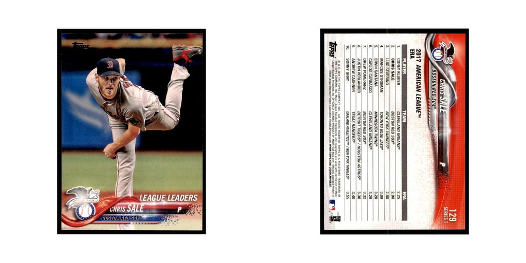 Chris Sale 2018 Topps #129 Boston Red Sox Baseball Card NM