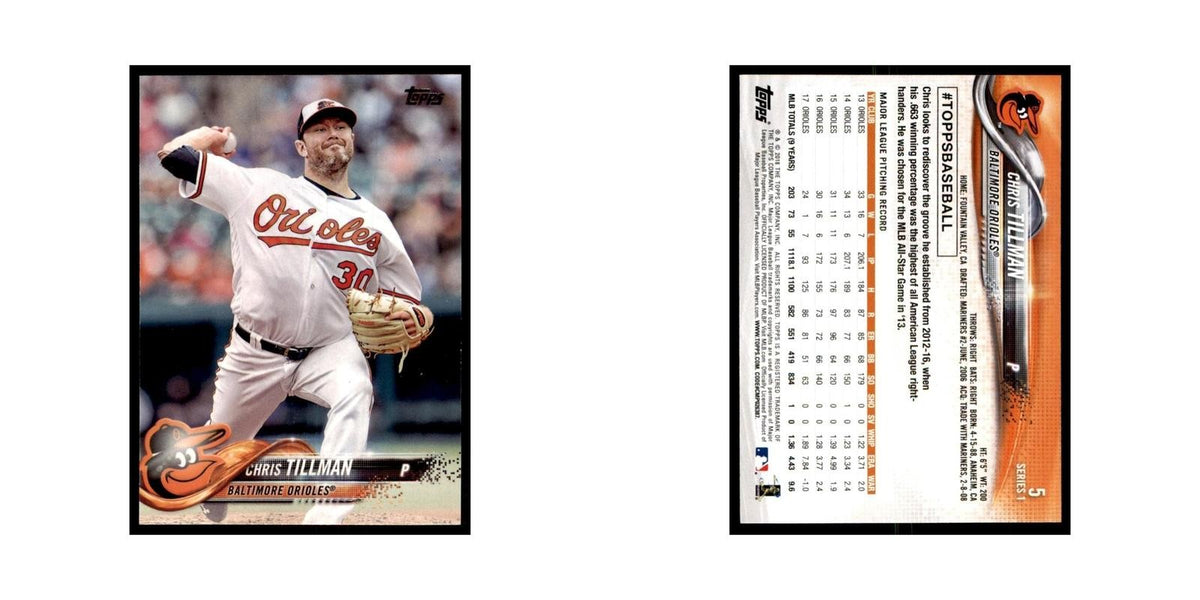 Chris Tillman 2018 Topps #5 Baltimore Orioles Baseball Card NM
