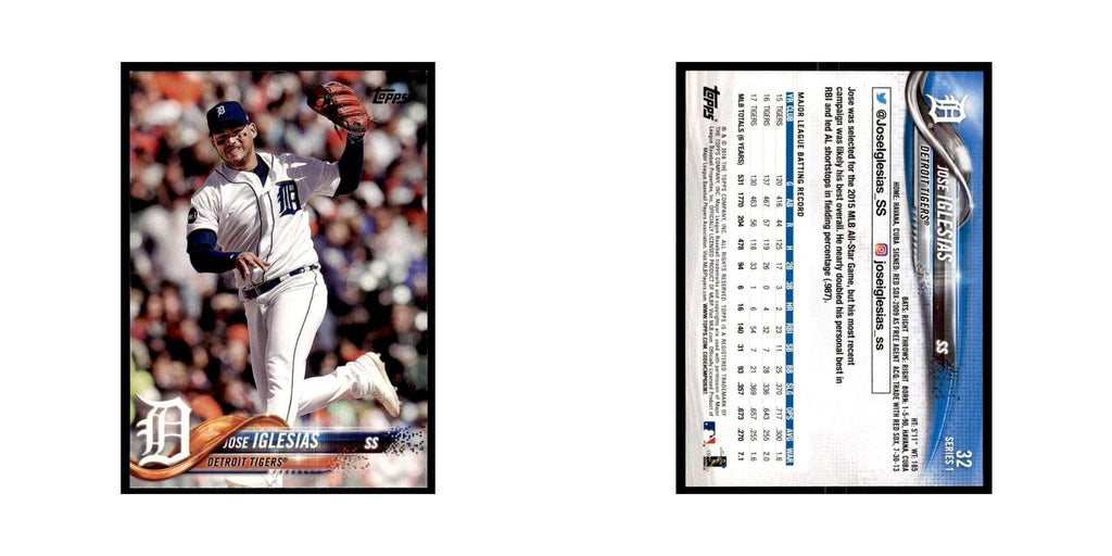 Jose Iglesias 2018 Topps #32 Detroit Tigers Baseball Card NM