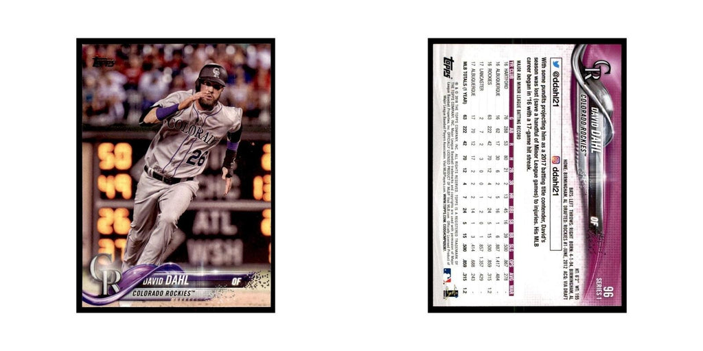 David Dahl 2018 Topps #96 Colorado Rockies Baseball Card NM