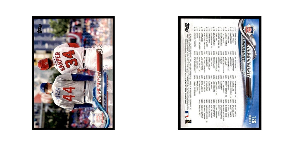 Who's On First? (Anthony Rizzo Bryce Harper) 2018 Topps #126 NM