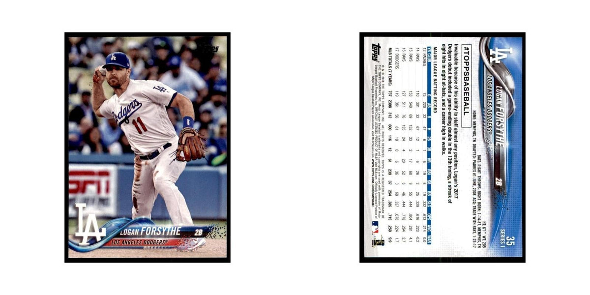 Logan Forsythe 2018 Topps #35 Los Angeles Dodgers Baseball Card NM