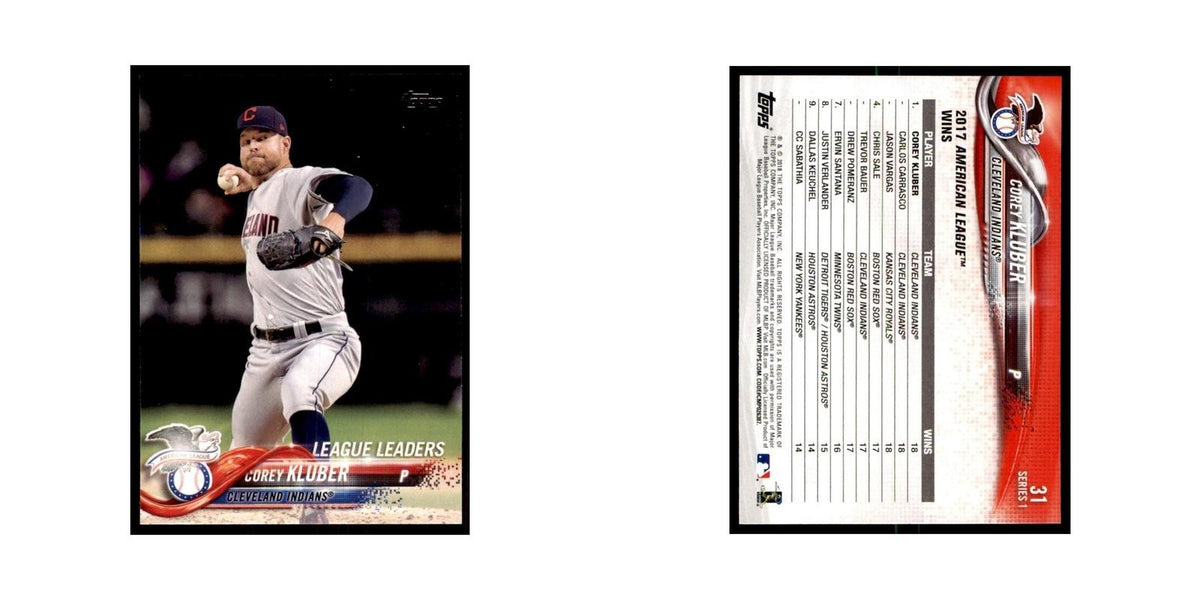 Corey Kluber 2018 Topps #31 Cleveland Indians Baseball Card NM