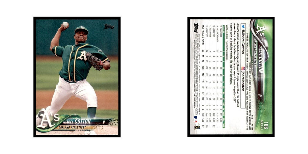 Jharel Cotton 2018 Topps #106 Oakland Athletics Baseball Card NM