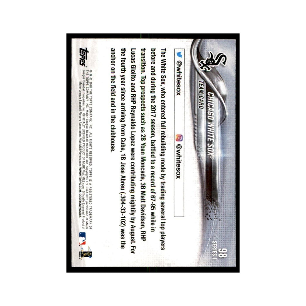 Team Card 2018 Topps #98 Chicago White Sox Baseball Card NM