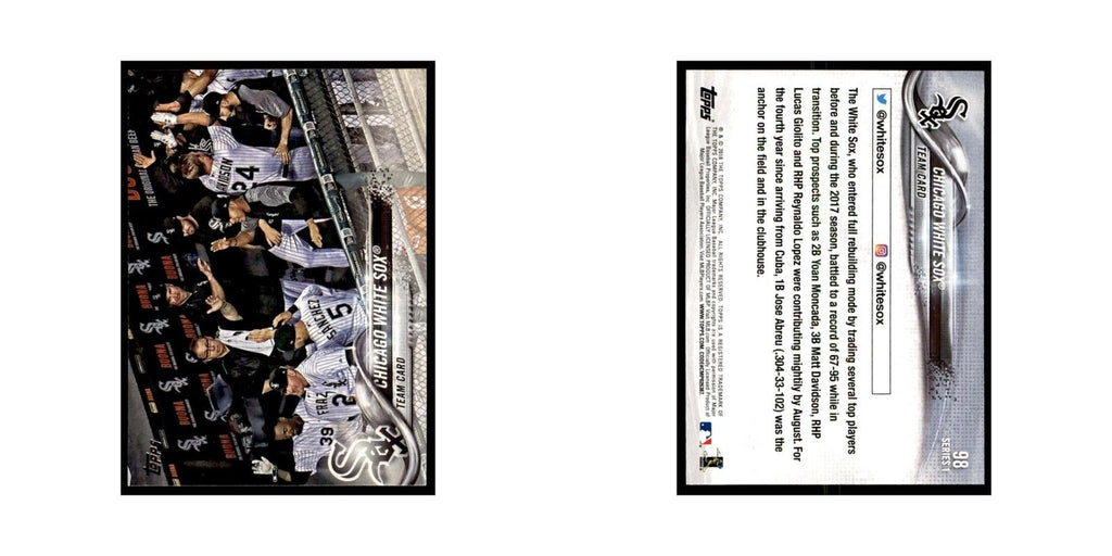 Team Card 2018 Topps #98 Chicago White Sox Baseball Card NM