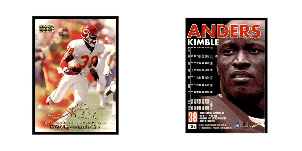 Kimble Anders 1998 SkyBox #185 Football Cards Football Card NM
