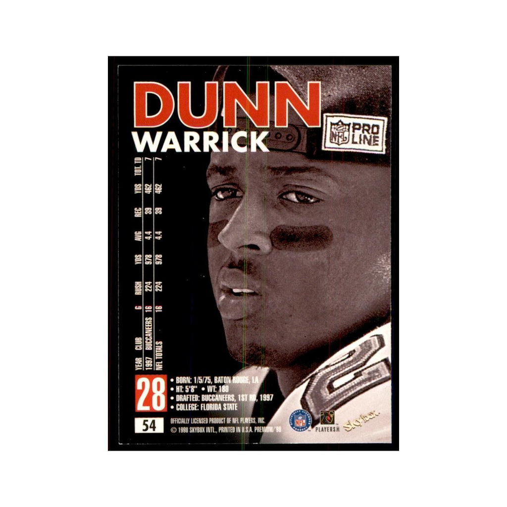 Warrick Dunn 1998 SkyBox #54 Football Cards Football Card NM