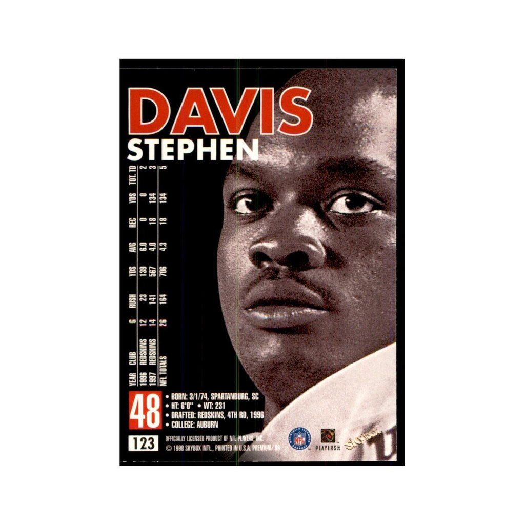 Stephen Davis 1998 SkyBox #123 Football Cards Football Card NM