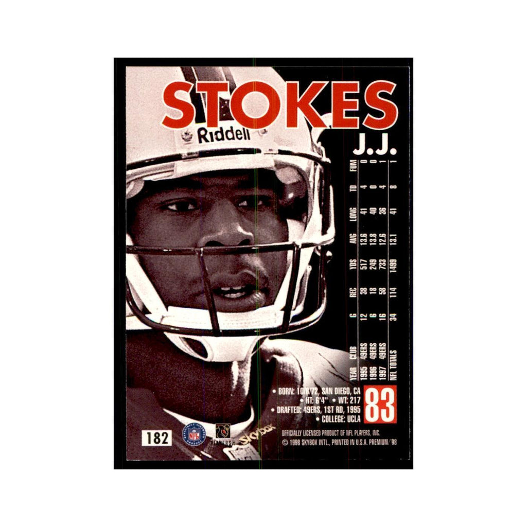 J.J. Stokes 1998 SkyBox #182 Football Cards Football Card NM