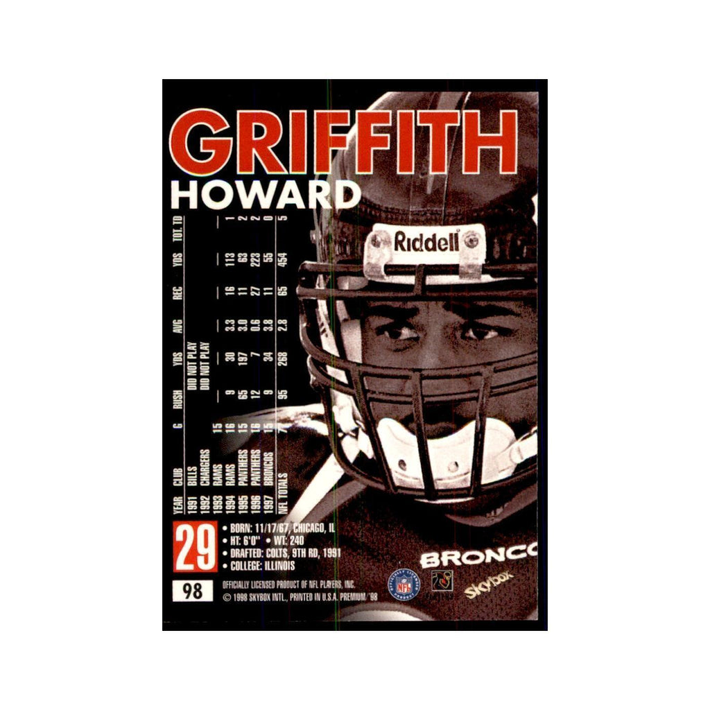 Howard Griffith 1998 SkyBox #98 Football Cards Football Card NM