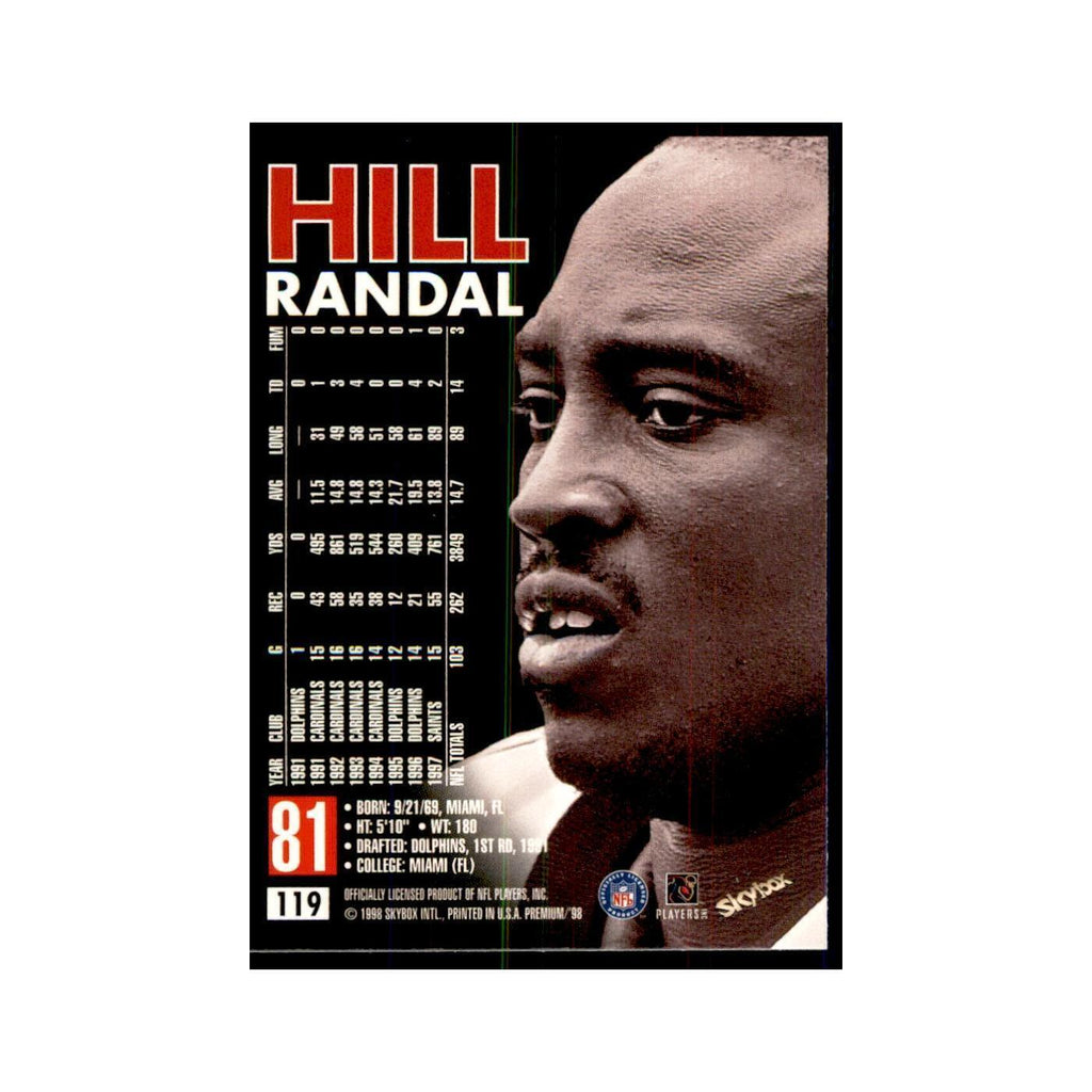 Randal Hill 1998 SkyBox #119 Football Cards Football Card NM