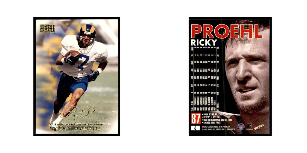 Ricky Proehl 1998 SkyBox #6 Football Cards Football Card NM