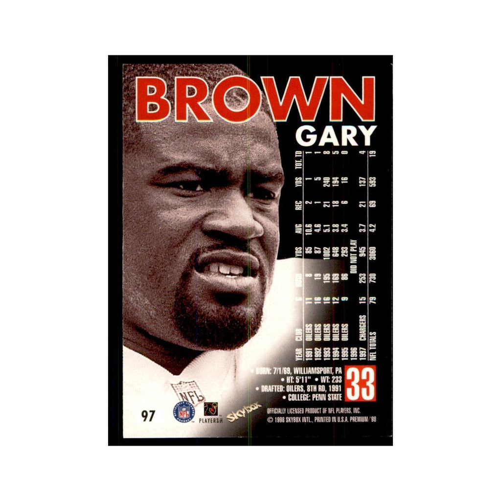 Gary Brown 1998 SkyBox #97 Football Cards Football Card NM