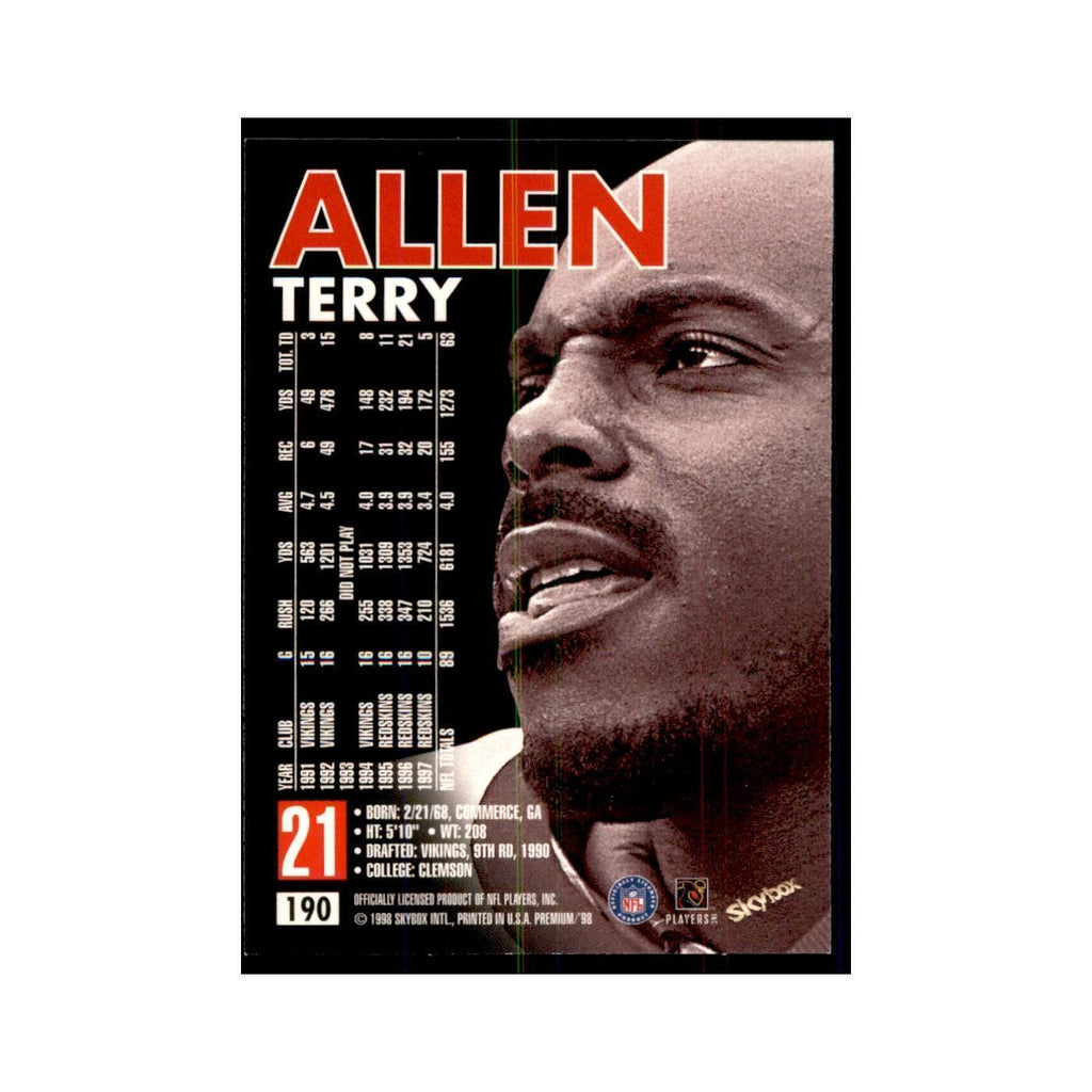 Terry Allen 1998 SkyBox #190 Football Cards Football Card NM