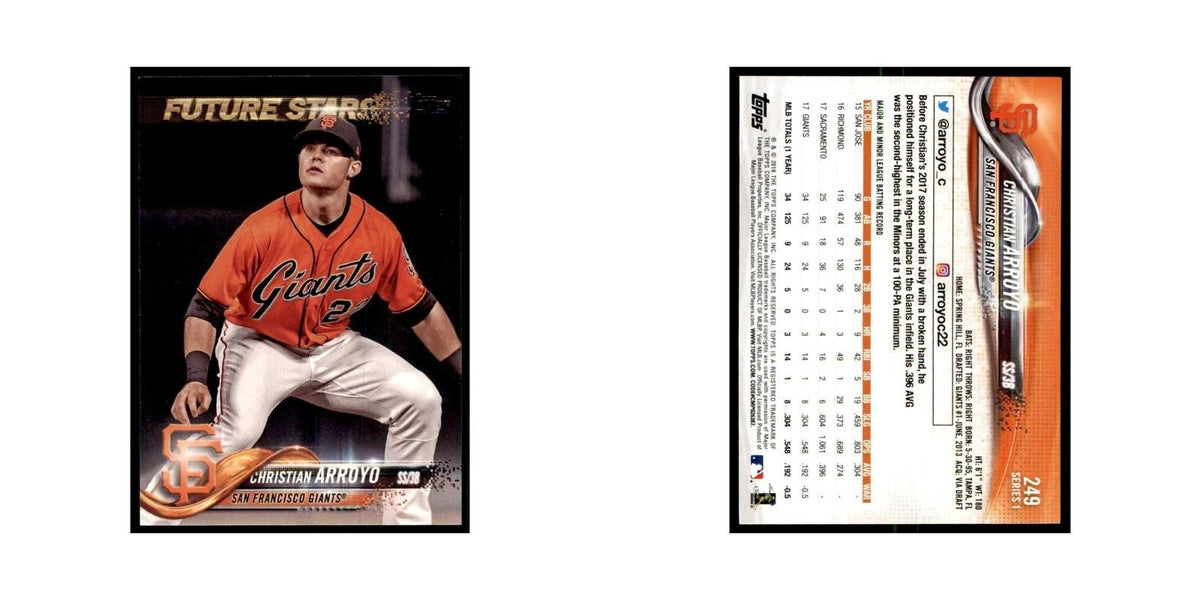 Christian Arroyo 2018 Topps #249 San Francisco Giants Baseball Card NM