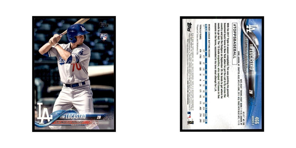 Tim Locastro Rookie 2018 Topps #466 Los Angeles Dodgers Baseball Card NM