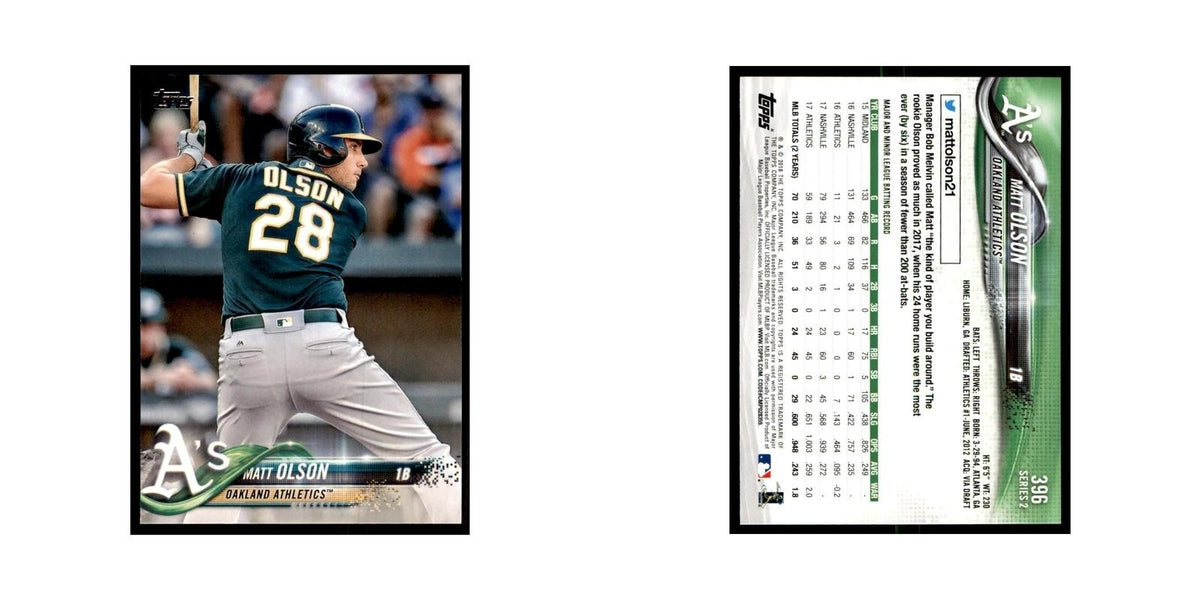 Matt Olson 2018 Topps #396 Oakland Athletics Baseball Card NM