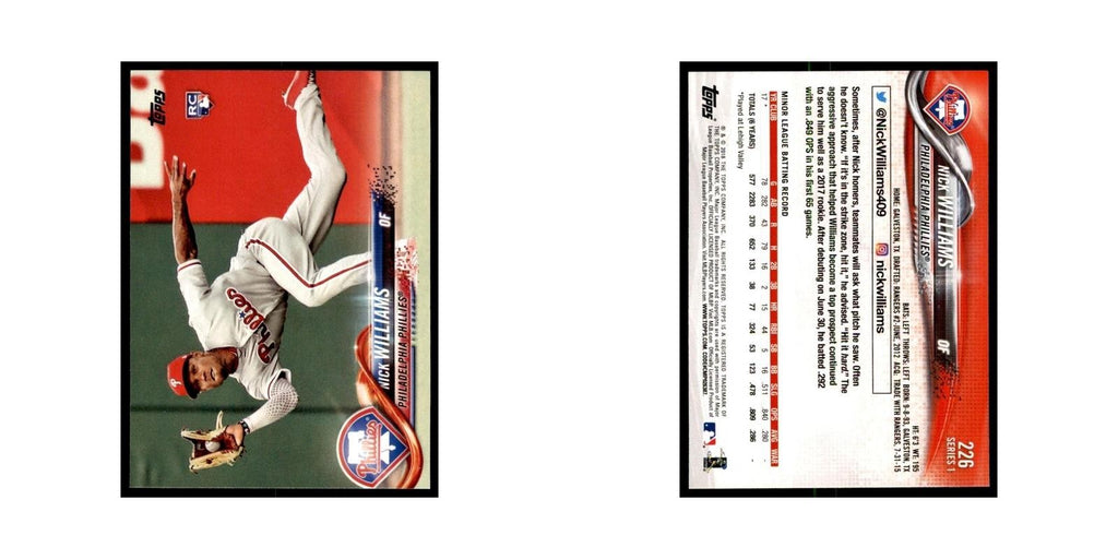 Nick Williams Rookie 2018 Topps #226 Philadelphia Phillies Baseball Card NM