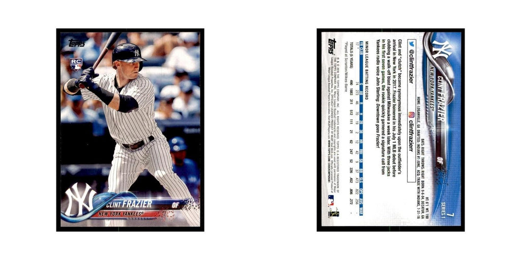 Clint Frazier Rookie 2018 Topps #7 New York Yankees Baseball Card NM