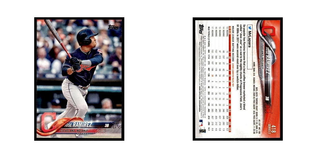 Jose Ramirez 2018 Topps #418 Cleveland Indians Baseball Card NM