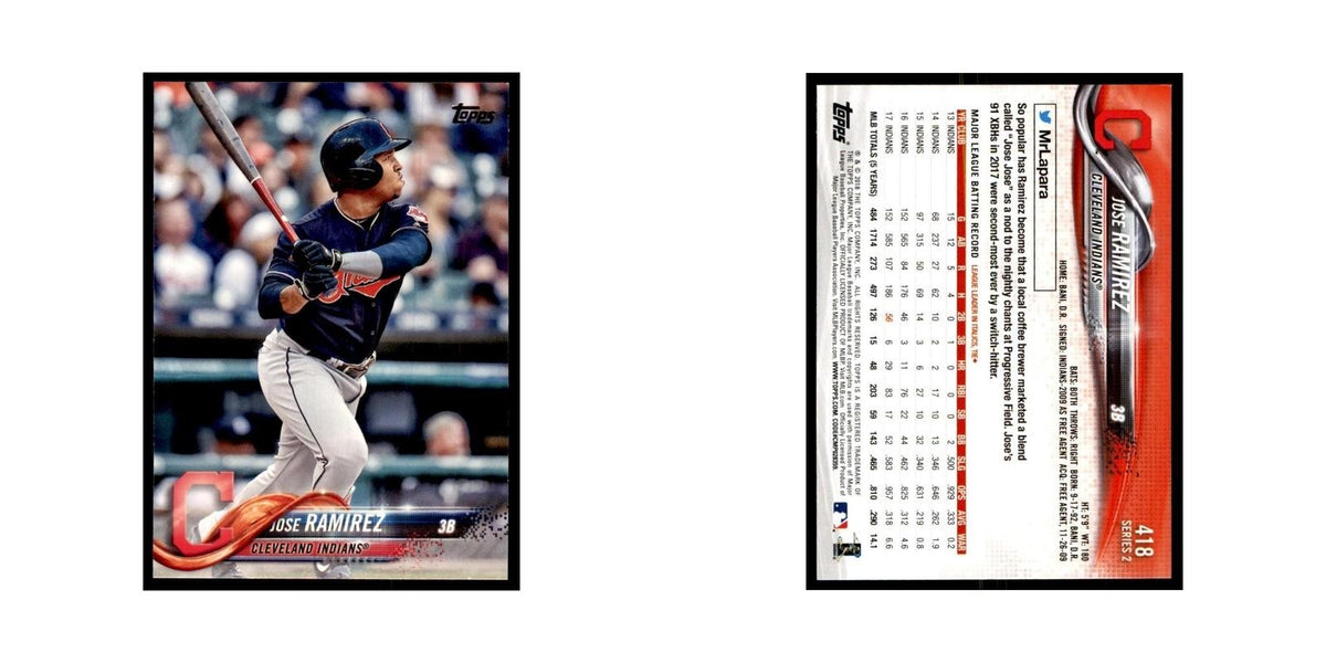 Jose Ramirez 2018 Topps #418 Cleveland Indians Baseball Card NM