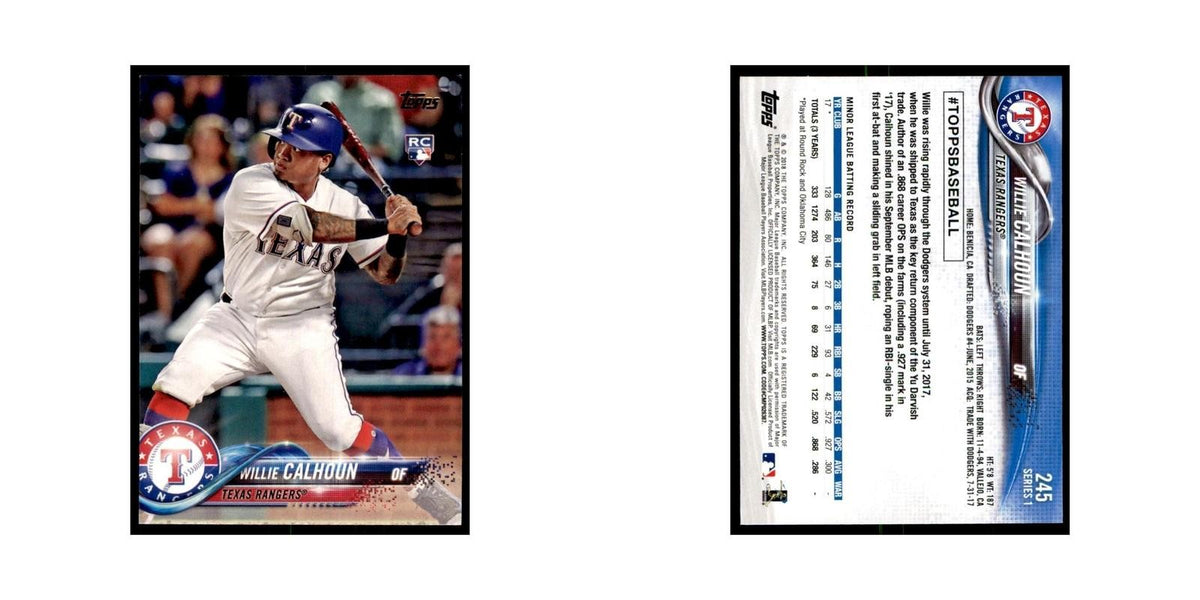 Willie Calhoun Rookie 2018 Topps #245 Texas Rangers Baseball Card NM