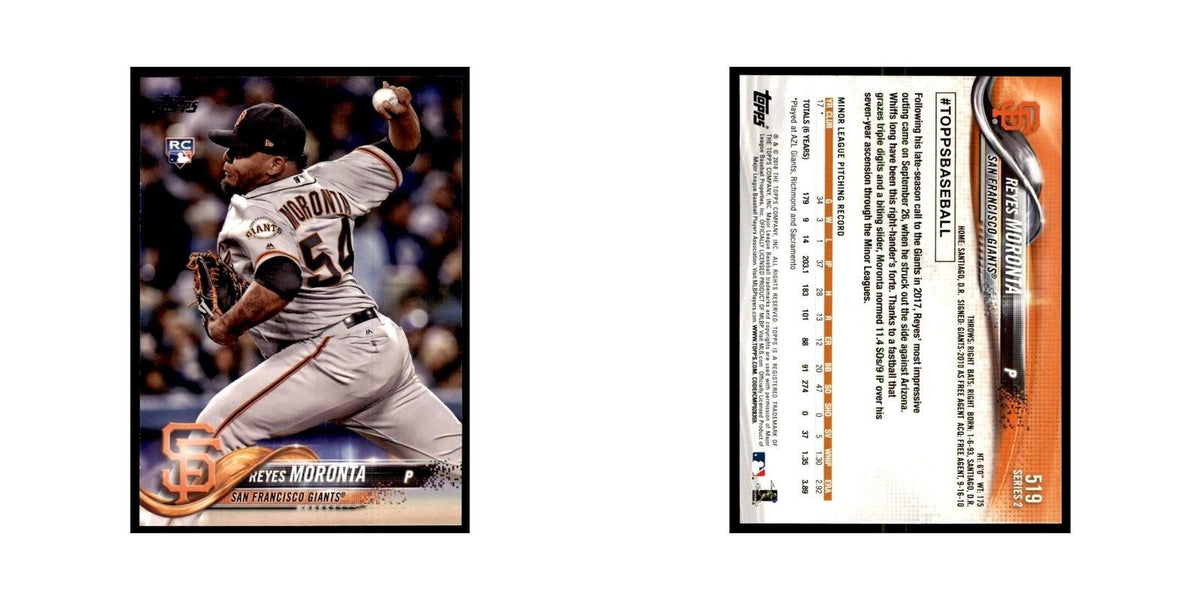 Reyes Moronta Rookie 2018 Topps #519 San Francisco Giants Baseball Card NM