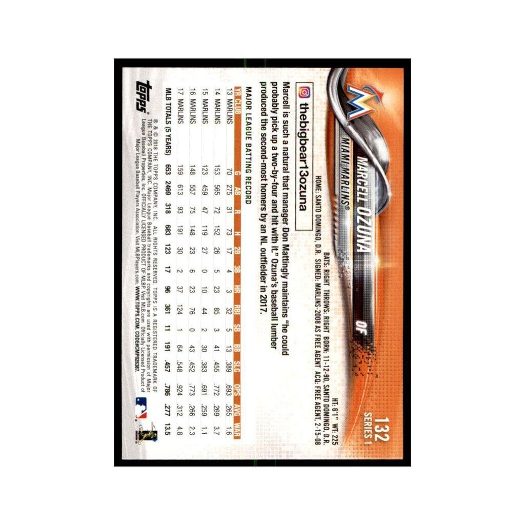 Marcell Ozuna 2018 Topps #132 Miami Marlins Baseball Card NM