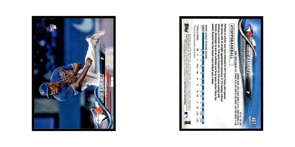 Carlos Ramirez Rookie 2018 Topps #467 Toronto Blue Jays Baseball Card NM