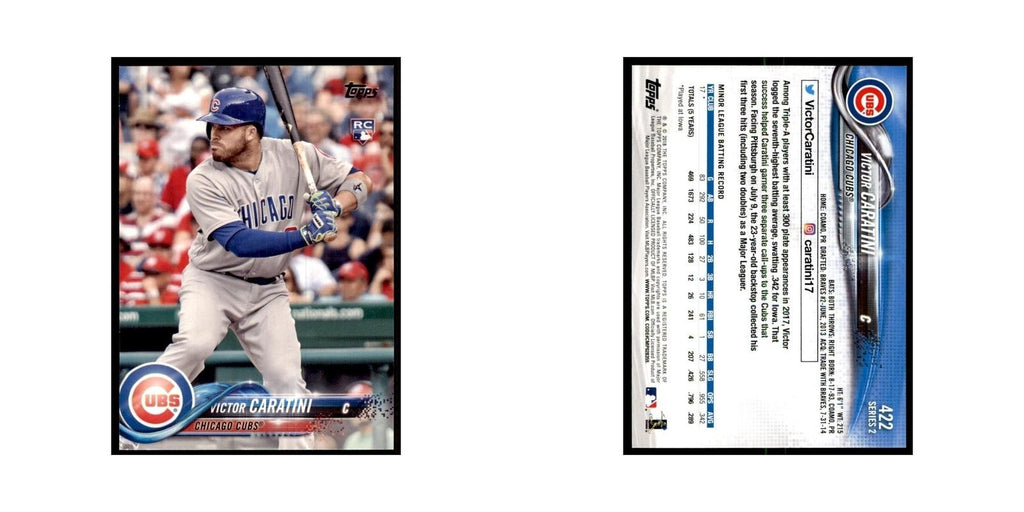 Victor Caratini Rookie 2018 Topps #422 Chicago Cubs Baseball Card NM