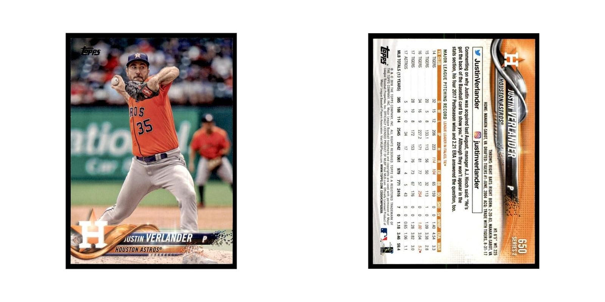 Justin Verlander 2018 Topps #650 Houston Astros Baseball Card NM