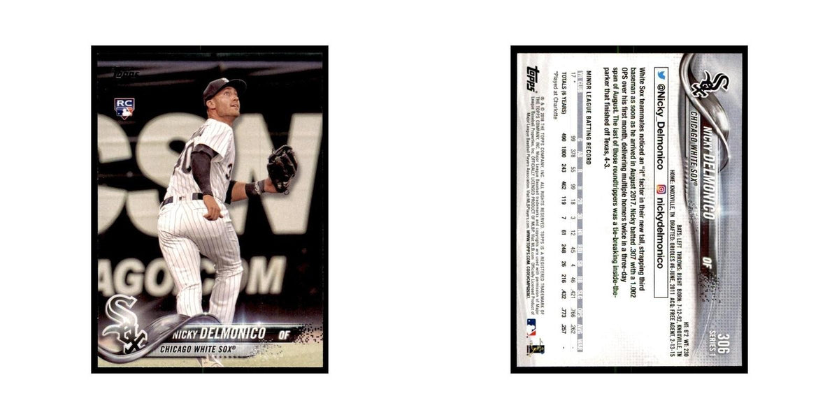 Nicky Delmonico Rookie 2018 Topps #306 Chicago White Sox Baseball Card NM