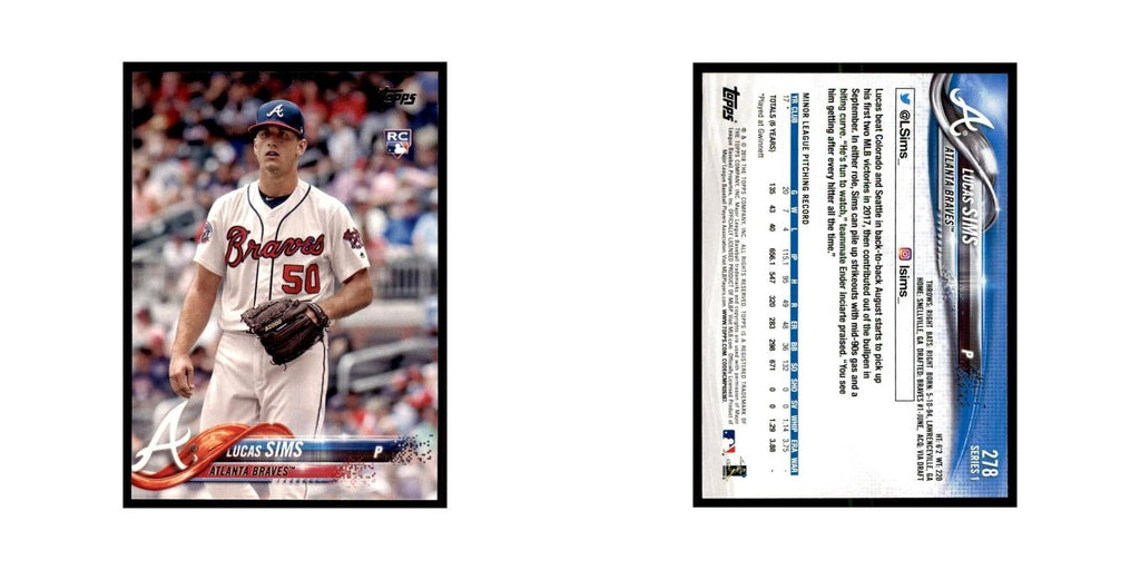 Lucas Sims Rookie 2018 Topps #278 Atlanta Braves Baseball Card NM