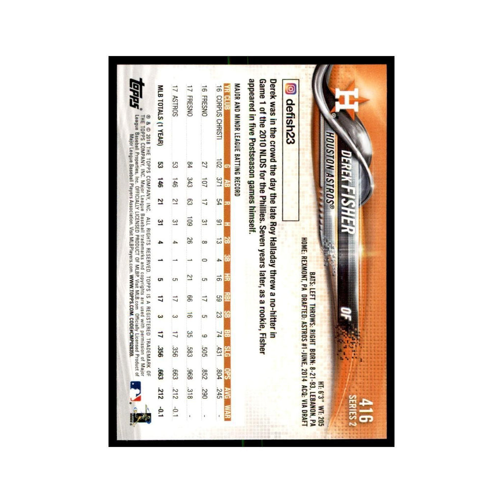 Derek Fisher 2018 Topps #416 Houston Astros Baseball Card NM