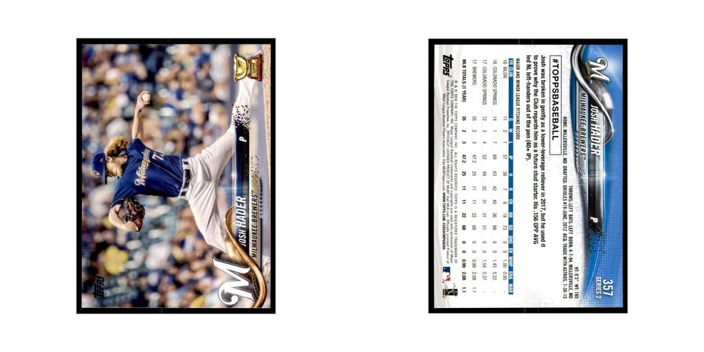 Josh Hader Gold Cup 2018 Topps #357 Milwaukee Brewers Baseball Card NM
